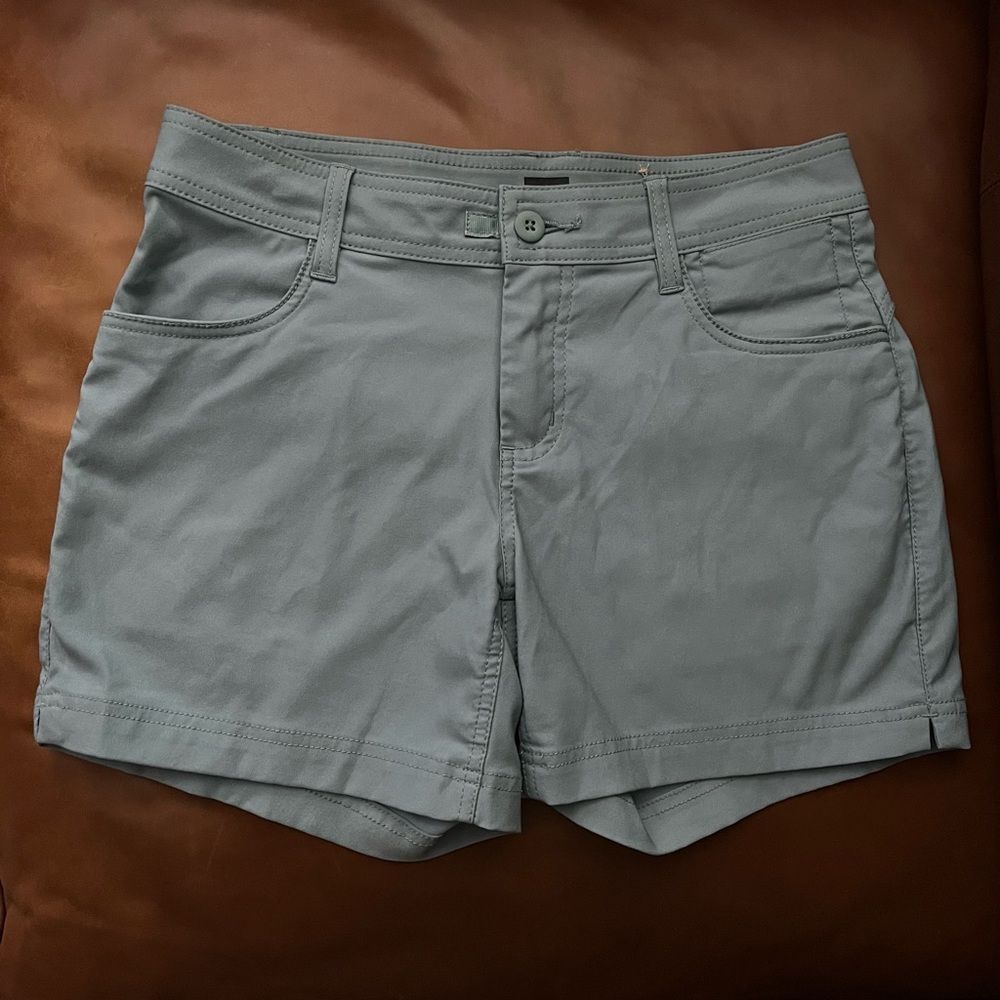 Prana Stretch Blueish Green Gray Women’s Shorts | Size 4/ 05 | Euc |